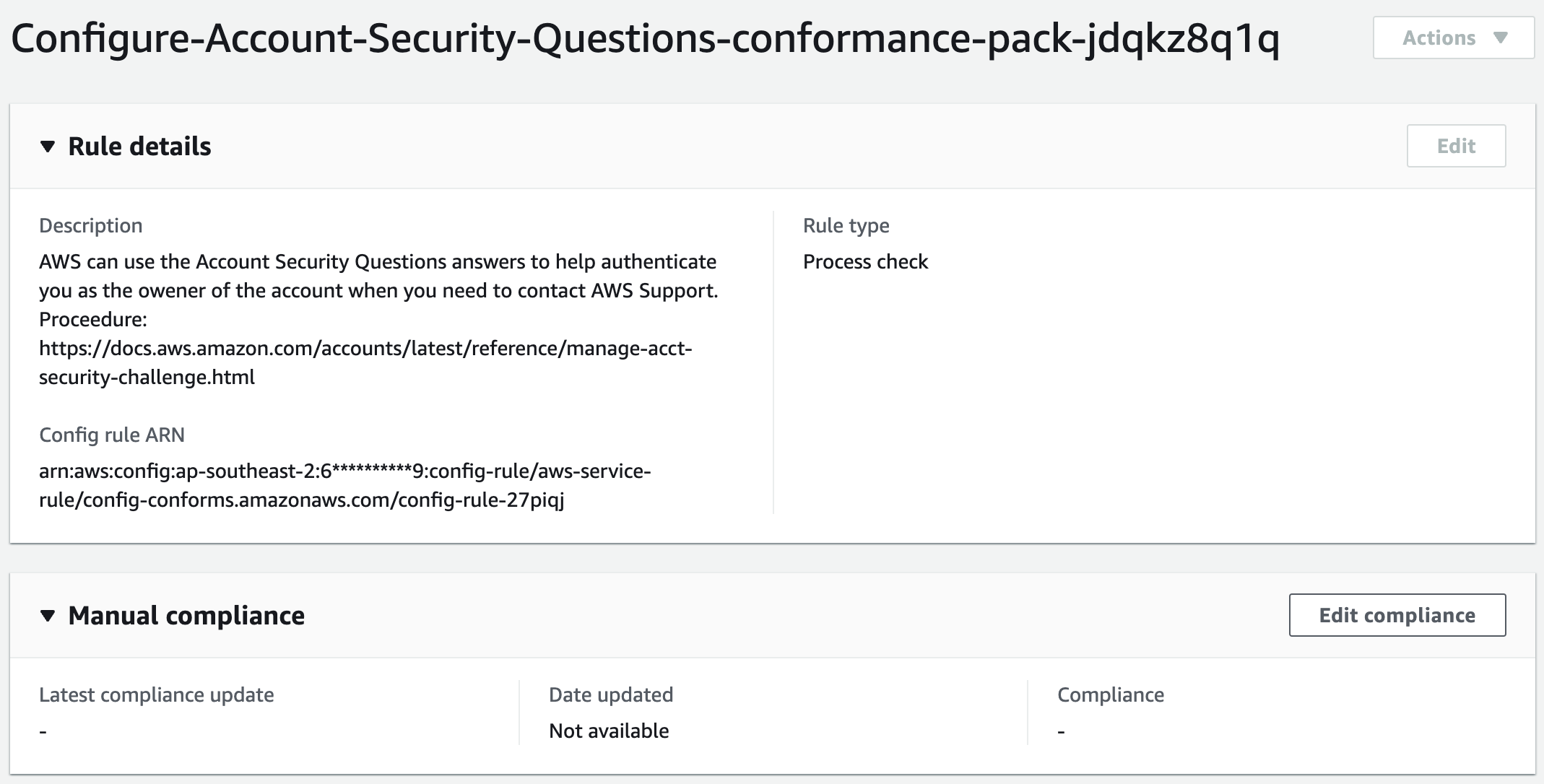 Track Manual Compliance tasks with AWS Config Process Checks