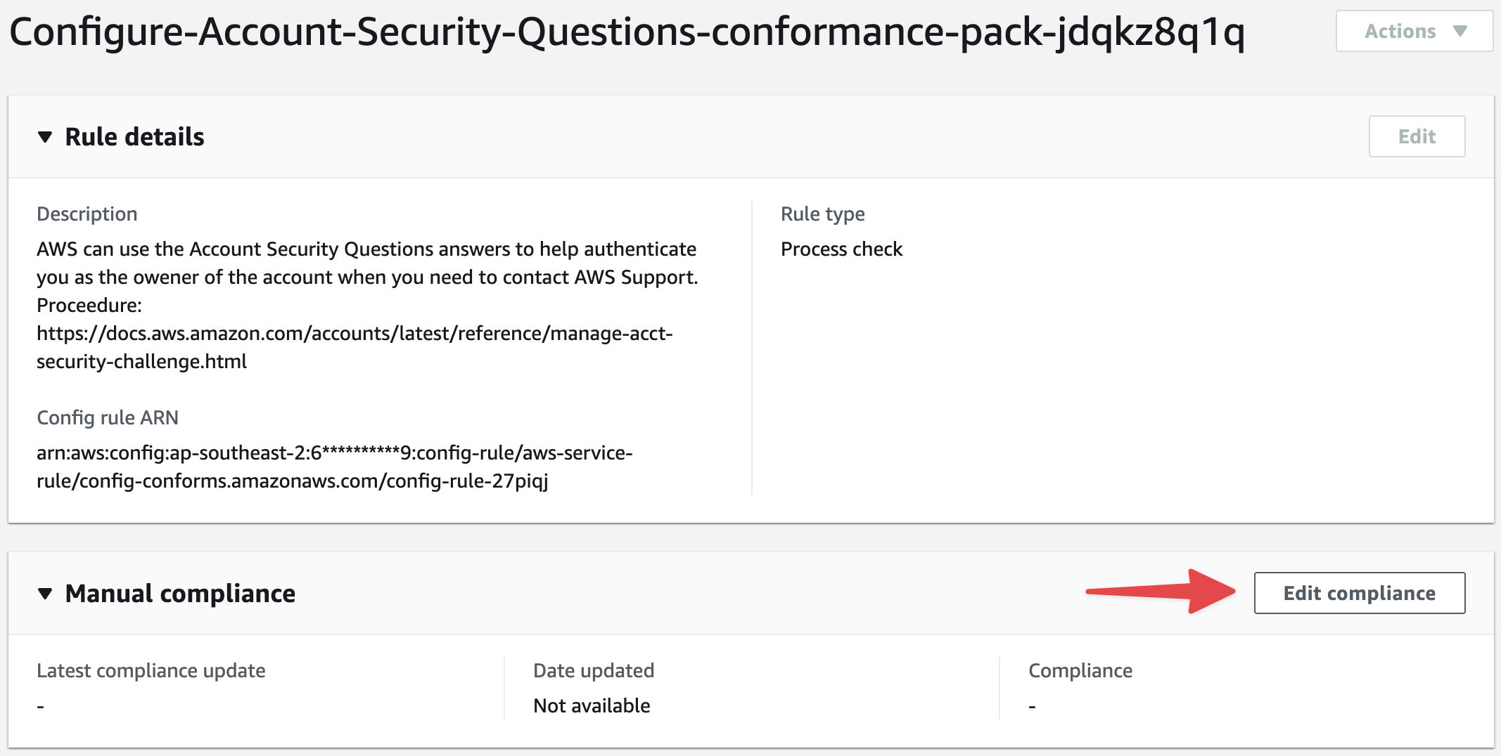 Track Manual Compliance tasks with AWS Config Process Checks