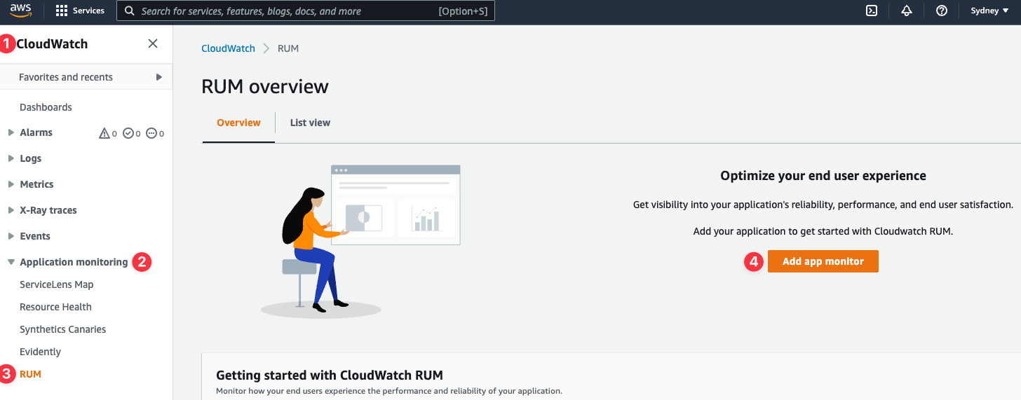 Quickly add Realtime User Monitoring with Amazon CloudWatch RUM