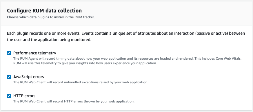 Quickly add Realtime User Monitoring with Amazon CloudWatch RUM