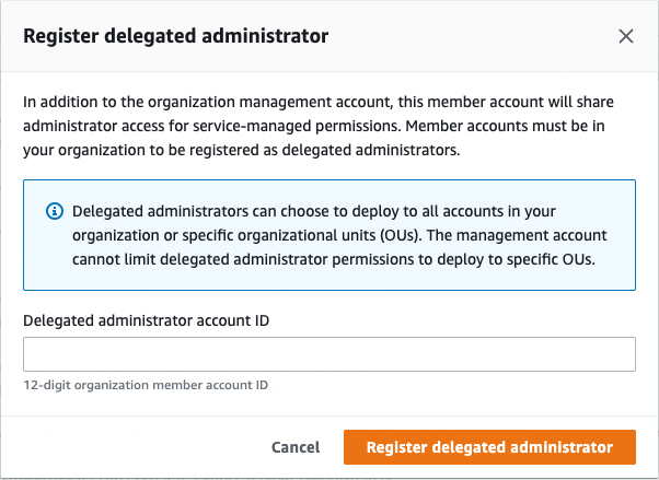 Secure your AWS management account with Delegated Administrator